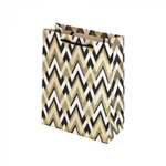 Пакет подарочный бумажный Alingar, (М) 18х24х8,5 см, вертикальный, "Черно-белый паттерн", ламинация, тиснение фольга, ассорти