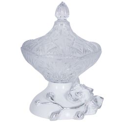 Сахарница стеклянная с крышкой Орхидея Лайм Белый