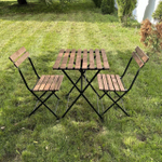 Стол раскладной 55х54х73, и 2 стула 39х28х79, Тэрно, кухонный, садовая мебель комплект, деревянные, венге, Dipriz