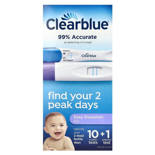 Clearblue, Easy Ovulation Kit, 10 тестов на овуляцию и 1 тест на беременность