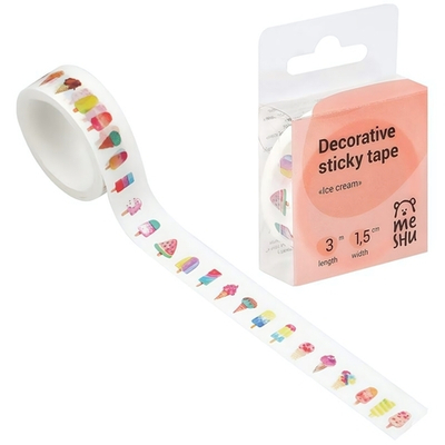 Скотч декоративный "Ice cream", 1,5 см*3м MS_36877 (MESHU)