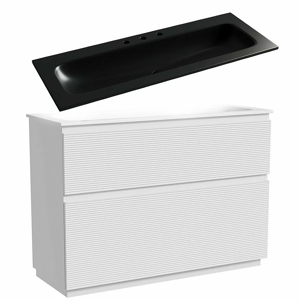 Тумба с раковиной Sancos FOLK Floor FL120FW/CN7024MB 120 Bianco
