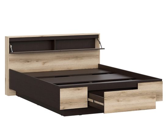 Кровать БЕРГЕН 1600 со столиком серия 3