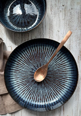 Тарелка суповая d 24 см h 4,3 см, с полосками, ATLANTIS