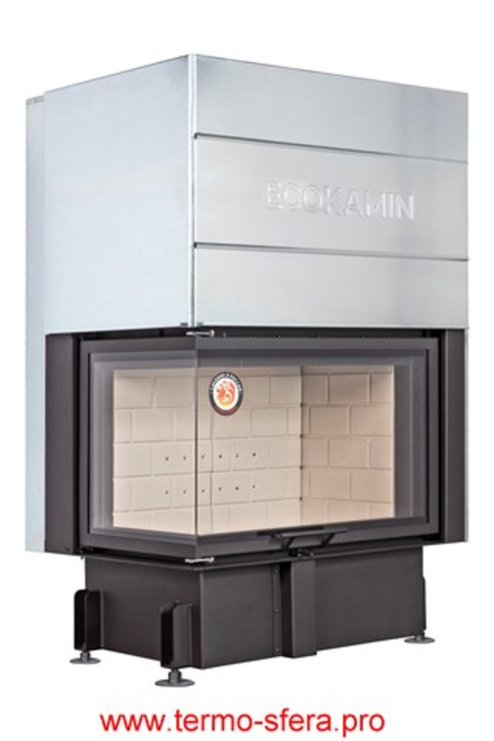 Каминная топка Экокамин ДЕЛЬТА 800 LP два стекла левая принтинг подовое горение