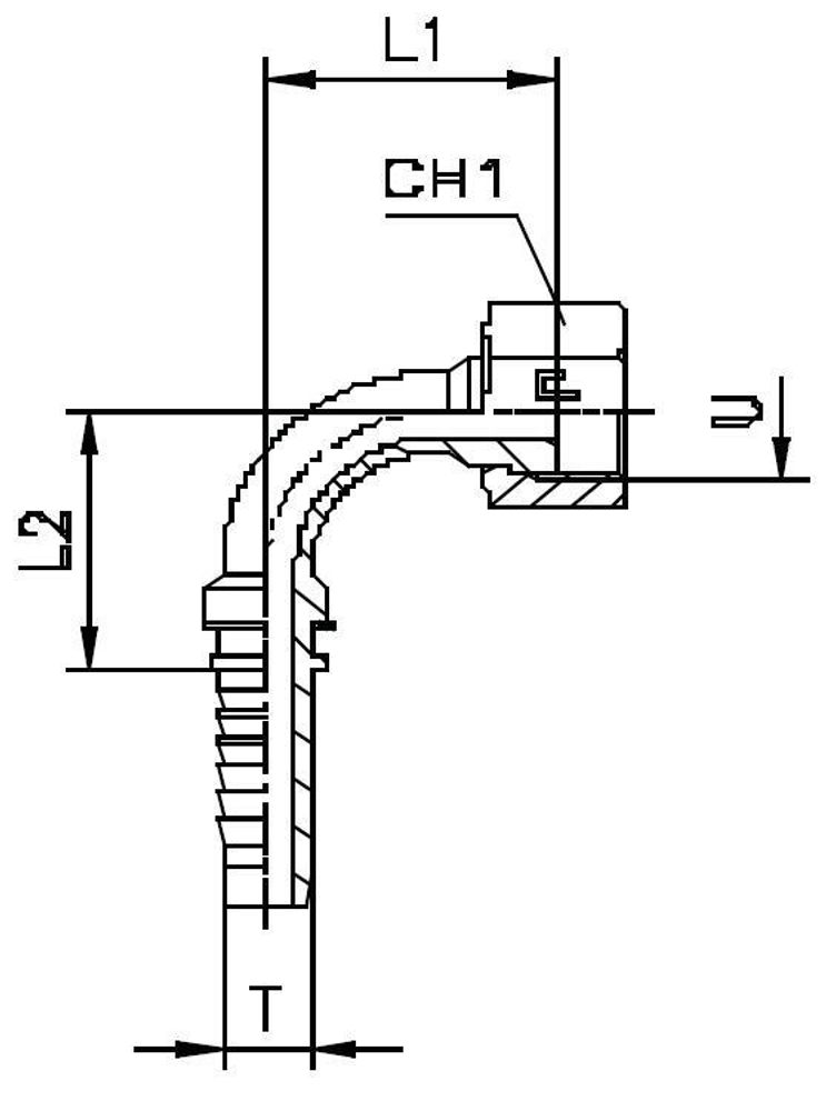 Фитинг DN 10 ORFS (Г) 13/16 (90)