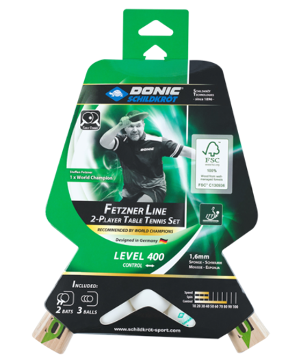 Набор для настольного тенниса Fetzner 400 FSC Set, 2 ракетки, 3 мяча