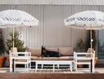 Диван пластиковый трехместный с подушками Siesta Contract Mykonos XL, белый, светло-коричневый