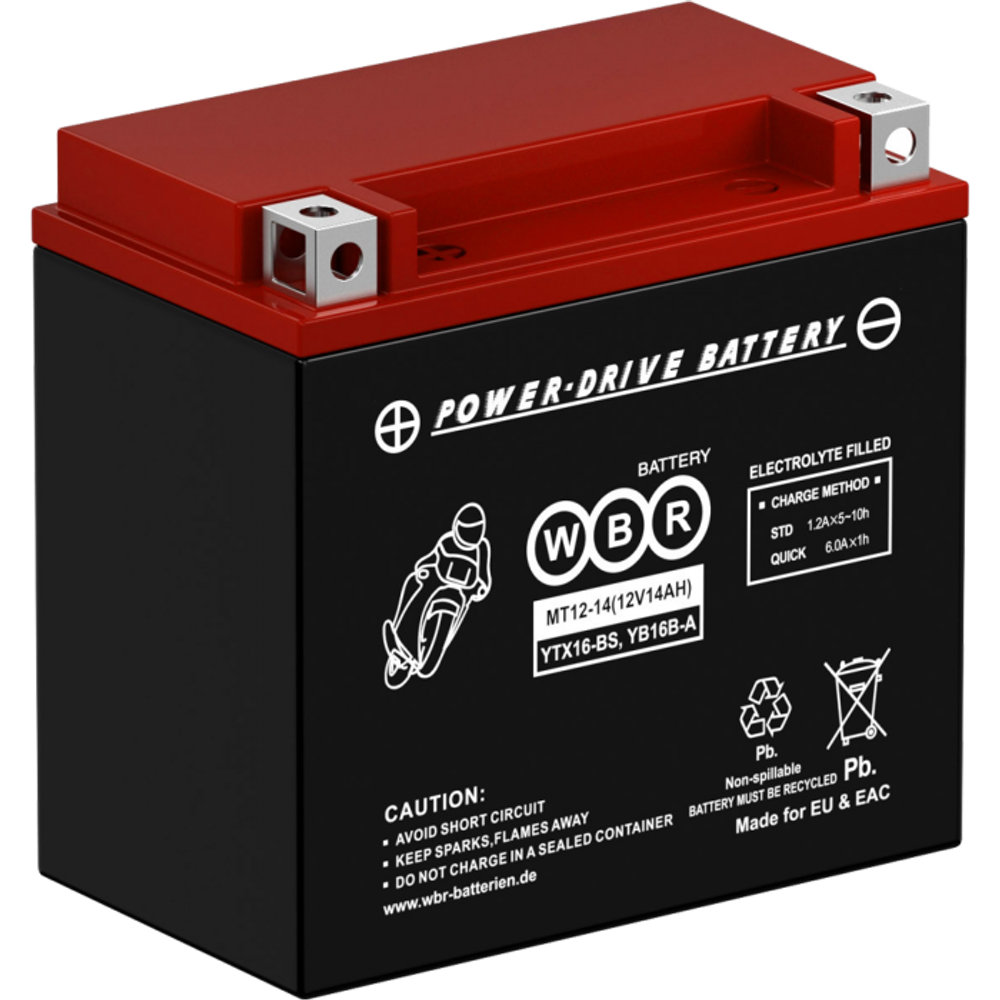 Аккумулятор SMT12-14 WBR YTX16-BS, YB16B-A 150х87х145 14 а/ч