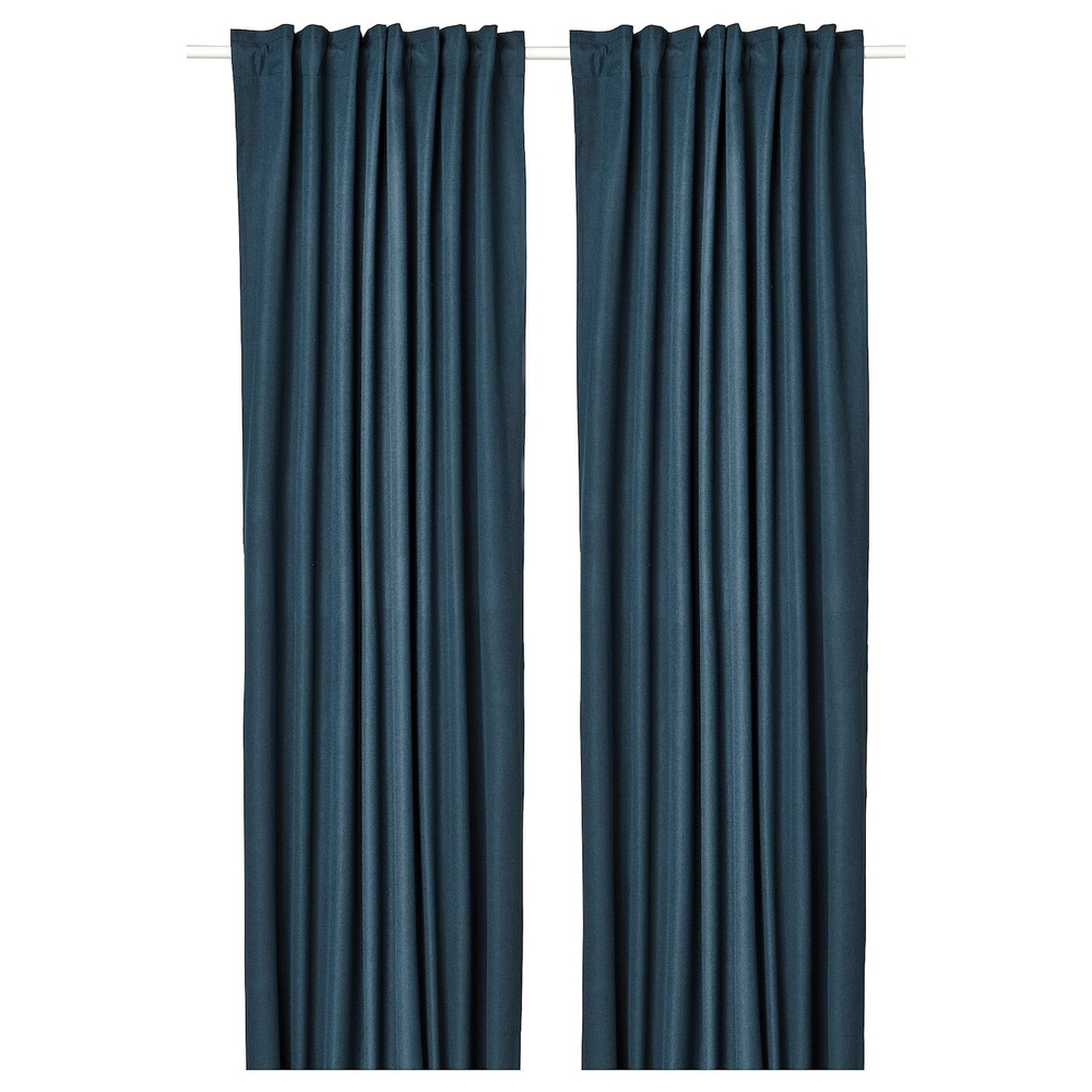 IKEA ROSENMANDEL  (ИКЕА РОСЕНМАНДЕЛ)  -  Шторы, 1 пара, на ленте/зеленый, 135x300 см