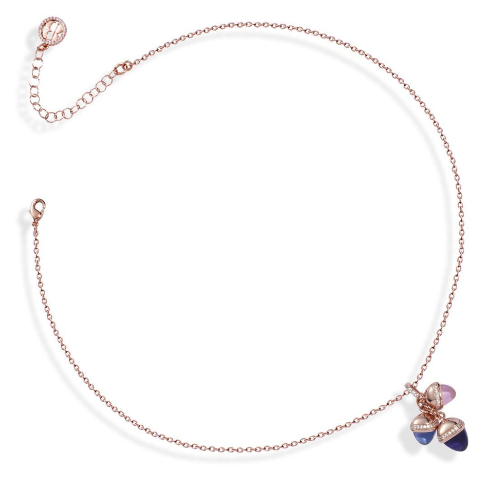 Колье Boccadamo Caleida KGR008RS R/V/BL/RG с кристаллами Swarovski, покрытием золотом