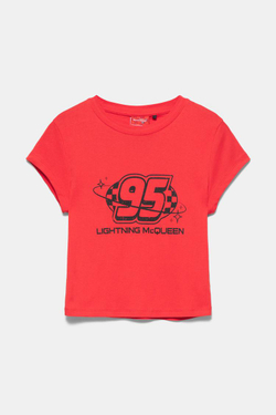 PULL&BEAR Футболка с принтом Cars, красный