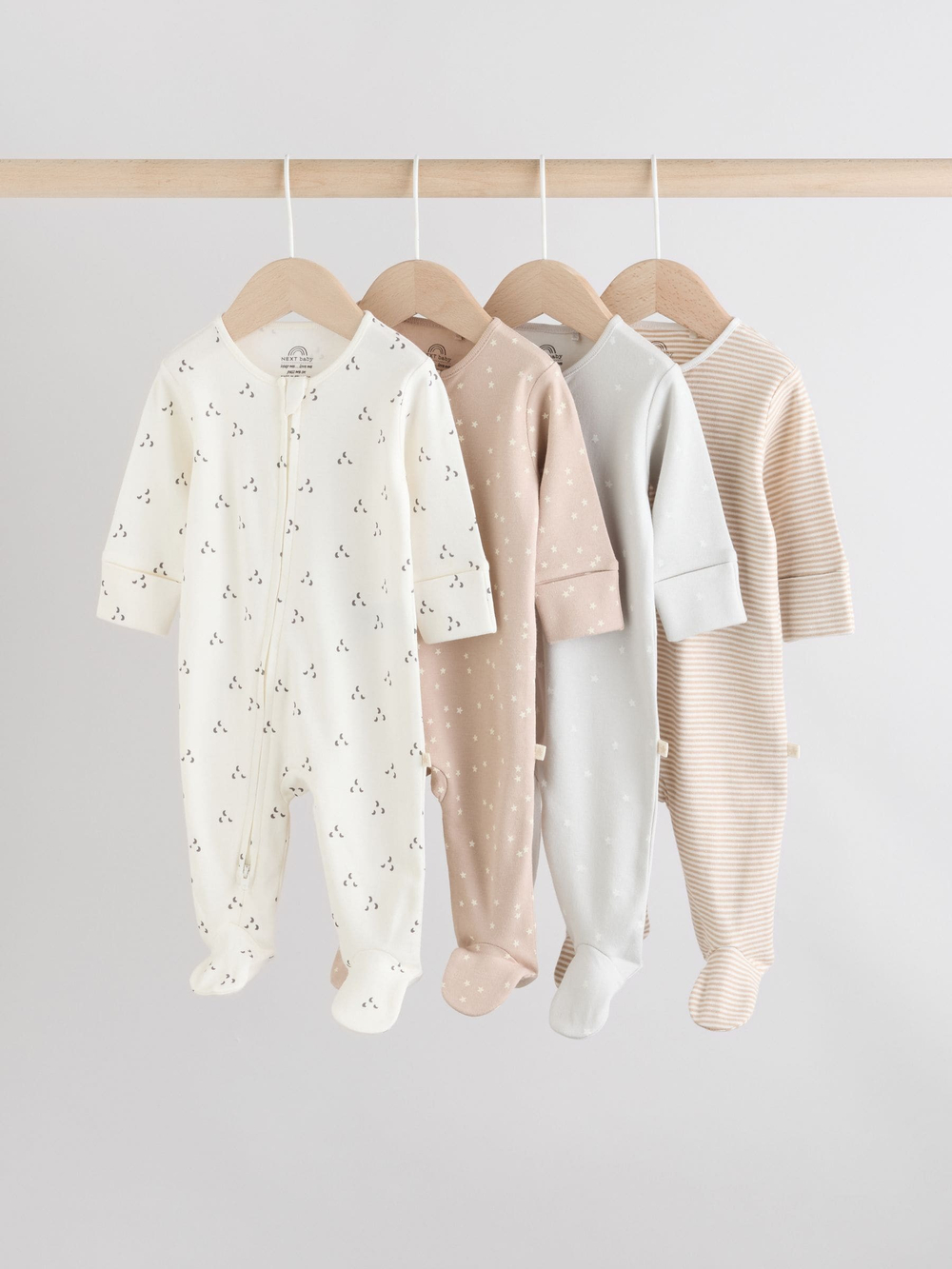 Комбинезон / Слип для малышей Next AW3-259, 4 шт., Кремовый, Бежевый