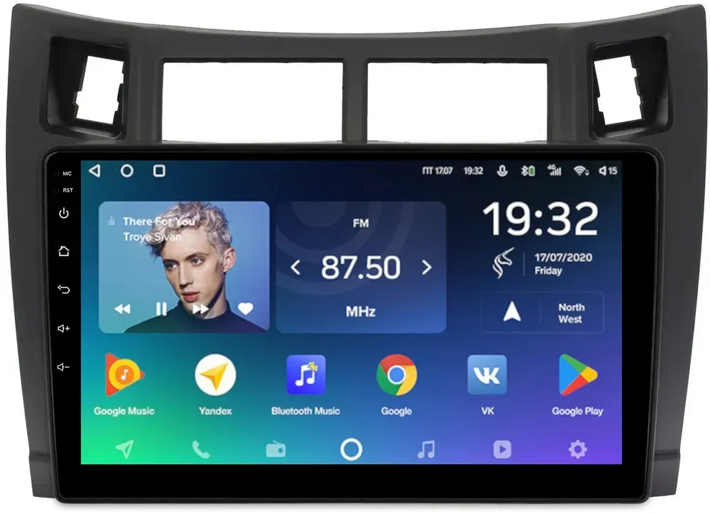 Магнитола для Toyota Vitz 2, Yaris 2 2005-2011 (рамка черная) - Teyes SPRO+ на Android 10, ТОП процессор, 4Гб+32Гб, 4G SIM-слот
