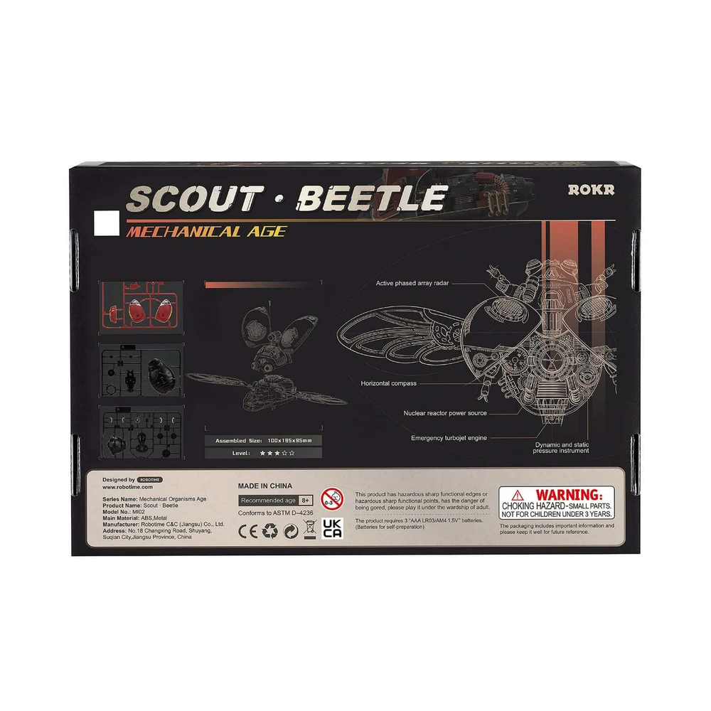 Жук-разведчик (Scout Beetle)  от ROKR - Конструктор, 3D пазл, 3D puzzle, сборная механическая модель, DIY Model, сборка своими руками