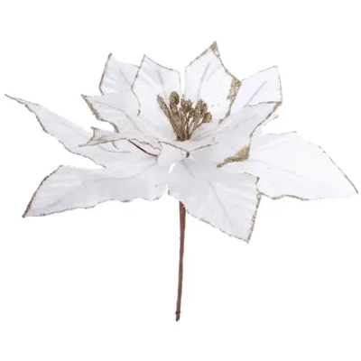 Украшение новогоднее «Пуансеттия - Фурия» 26 см, Белый