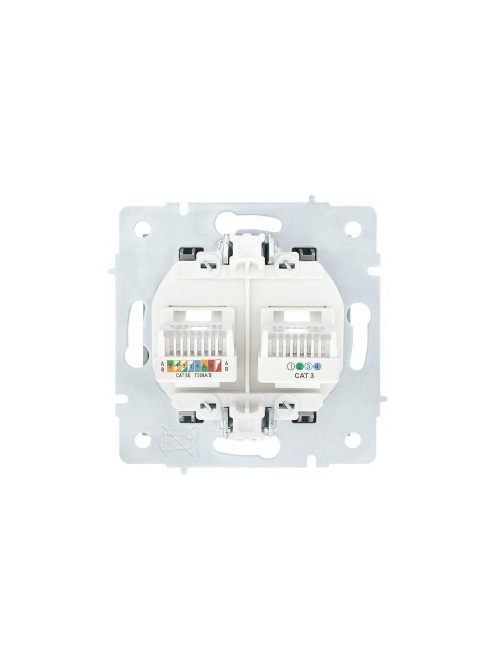 Розетка компьютерная + телефонная 2-м СП Vesna механизм платина LEZARD 742-3588-143