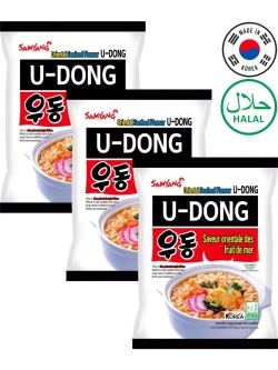 Лапша U-Dong со вкусом морепродуктов 120 г * 3 шт
