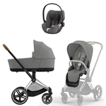 Коляска Cybex Priam IV Chrome Brown complete Cloud T Mirage Grey Plus Base T 4 в 1 Mirage Grey