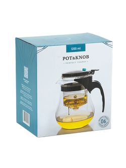Чайник с кнопкой из жаропрочного стекла 1200 мл