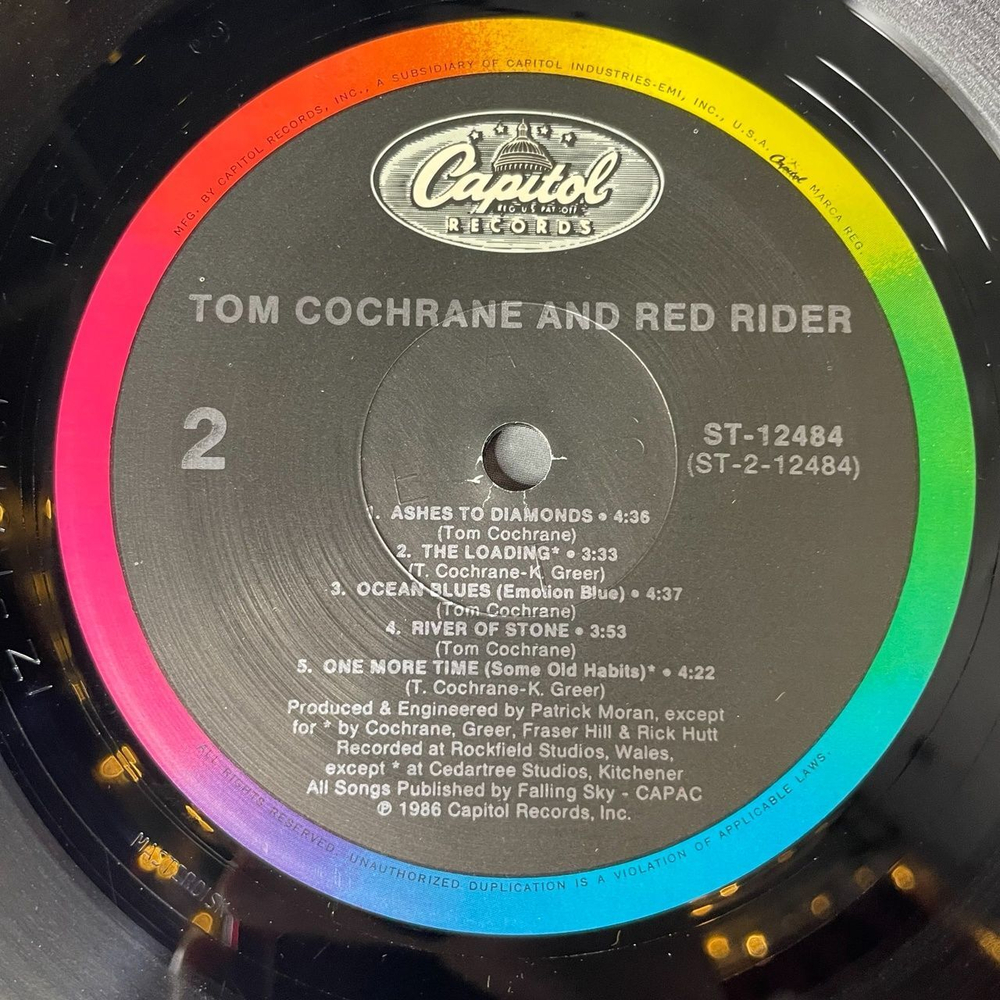 Винтажная виниловая пластинка LP Tom Cochrane And Red Rider (USA 1986)