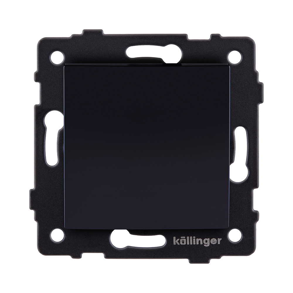 Выключатель 1-клавишный 10А/250В, изогнутый, черный Kollinger REA-R-001BK для Aspekt, Eleganz, Reflex