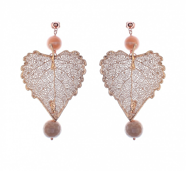 Серьги листья Ester Bijoux cottonwood F652C-R/34 BR