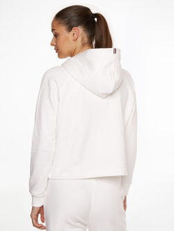 Женская теннисная куртка Tommy Hilfiger Relaxed TH Graphic Hoodie - White