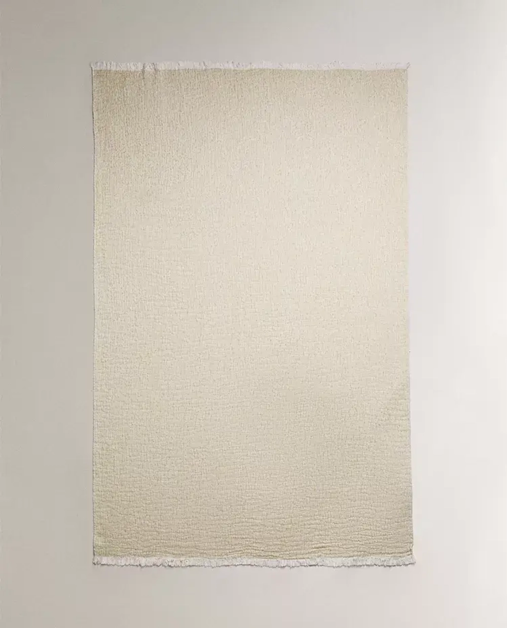 ZARA HOME ОДНОТОННЫЙ ПЛЕД ИЗ ХЛОПКА, ЗЕЛЕНЫЙ