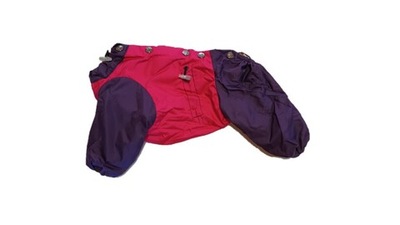 Комбинезон, утепленный байкой 27 девочка (обхват груди 55 - 61) розовый - темно фиолетовый