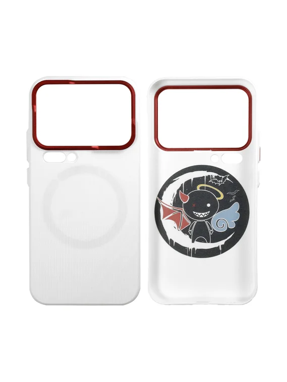 Защитный чехол для Xiaomi 17 Pro c MagSafe белый с красной рамкой (White-Red)