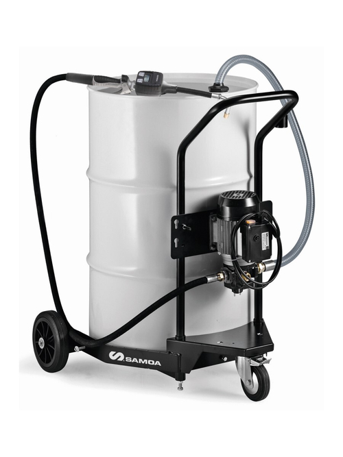 Мобильный маслораздатчик с электронасосом для бочек 205 л Производительность: 9 л/мин.