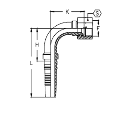 Фитинг DN 20 JIC (Г) 1.3/16 (90) Interlock