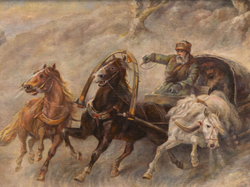 Н/х. Русская тройка. Холст, масло. Россия. 1900 г.
