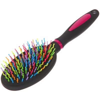 Расческа массажная «Raduga Beauty», овальная, цвет черный, 24см