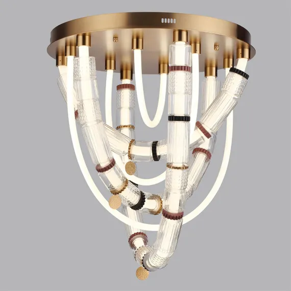 5455/80CL L-VISION ODL_EX26 043 сатин.латунь/терракот/черный Люстра потолочная LED 80W 4000K COLLIER
