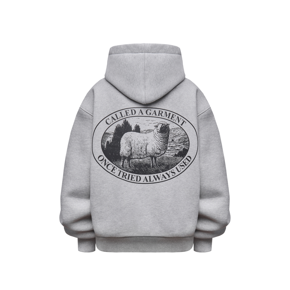 Худи Called a Garment Stamp Heavy Cotton Zip Hoodie "Grey Melange"
