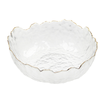 MILLIMI Салатник 20x20x9cm стекло, прозрачный с золотой каймой