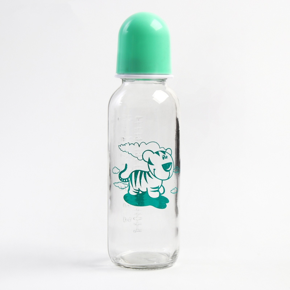 4477639 Бутылочка для кормления 250 мл., стекло, цвет МИКС