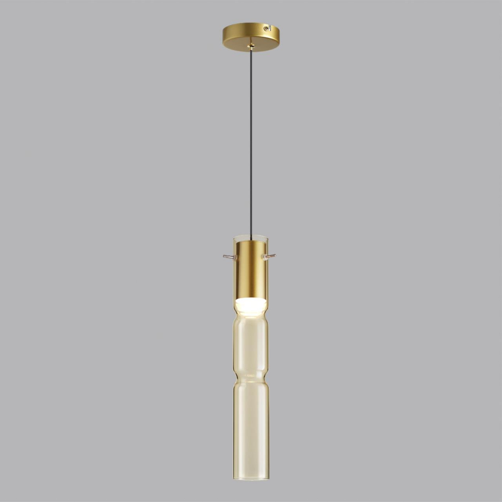 5059/5LA PENDANT ODL24 385 золотой/янтарный/металл/стекло Подвес LED 5W 3000K SCROW