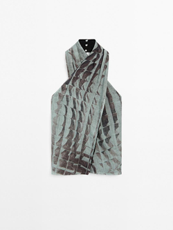 Massimo Dutti Топ внахлест с принтом, синий