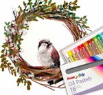 Пастель масляная художественная PENTEL "Oil Pastels", 16 цветов, круглое сечение, картонная упаковка, PHN4-16