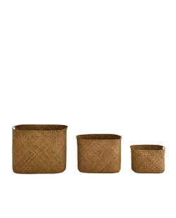Zara Home Корзина из ротанга, цвет бежевый, 35 см