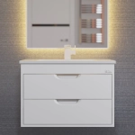 Тумба с раковиной для ванной Uperwood Modul 65 см, подвесная, матовая, белая