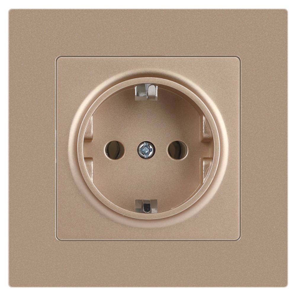 Розетка Intro Accent 6-202-04 2P+E Schuko 16А-250В IP20 СУ AL/CU шампань | Intro