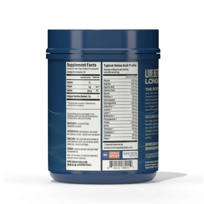 Коллагеновые пептиды, Collagen Peptides, Bubs Naturals, 567 г 2