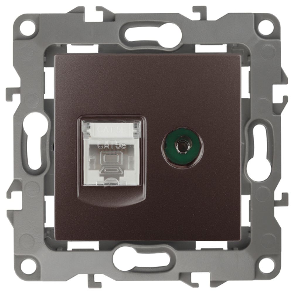 12-3110-13 ЭРА Розетка комбинированная RJ45+TV, IP20, Эра12, бронза | Эра 12 Бронза