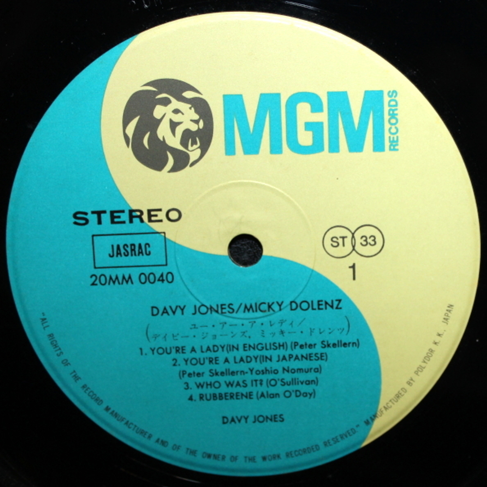 Davy Jones, Micky Dolenz / You're a Lady (LP)