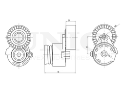 Ролик с натяжителем приводного ремня UNIO TNS-10186
