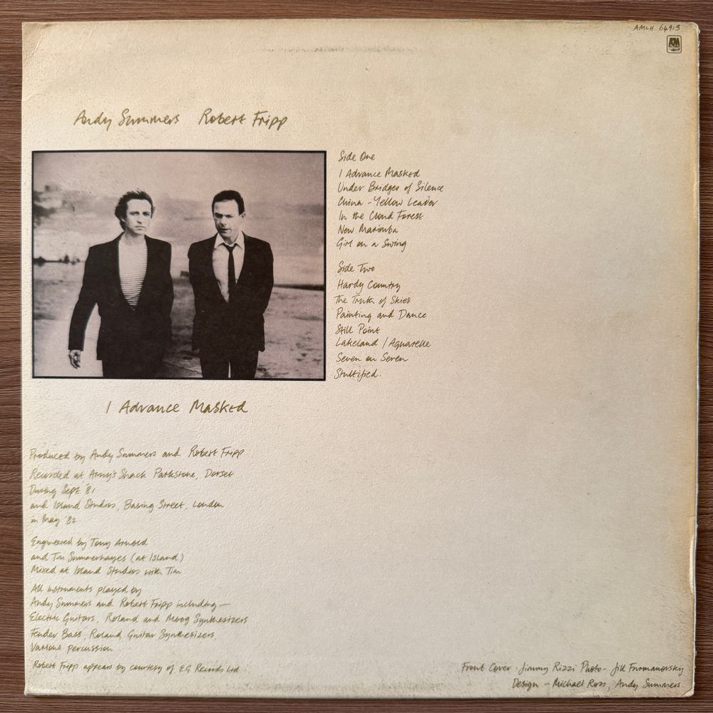 Andy Summers & Robert Fripp – I Advance Masked (Англия 1982г.) Т